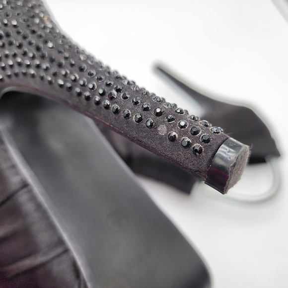 Vintage Bootie Peep-Toe, Black Rhinestone by Atmosphere, Rare, SZ US8/UK6/EU39 - Picture 10 of 17
